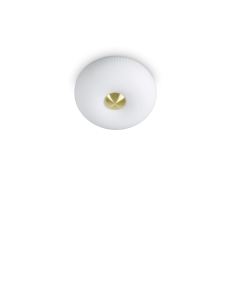 IDEAL LUX: Arizona pl2 plafoniera moderna sfera bianca rigata decoro oro LED incluso 30cm in offerta