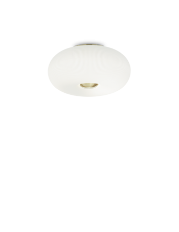 IDEAL LUX: Arizona pl plafoniera moderna sfera bianca rigata decoro oro LED incluso in offerta