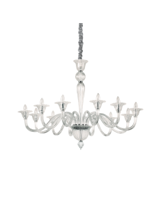 IDEAL LUX: Brigitta sp12 lampadario classico da soggiorno trasparente 120cm in offerta