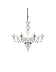 IDEAL LUX: Brigitta sp8 lampadario classico trasparente da camera 89cm in offerta