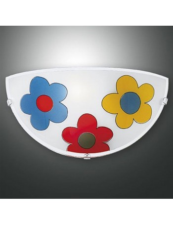 FABAS LUCE: Applique rotonda design fiori 30cm per cameretta bambini in offerta