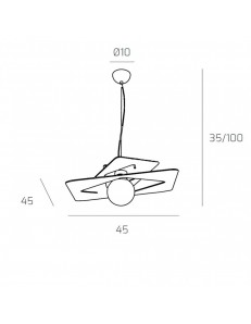 TOP LIGHT: Wacky sospensione moderna quadrata sabbia 45cm in offerta 2