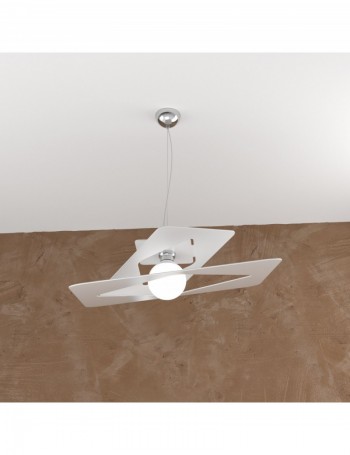 TOP LIGHT: Wacky big sospensione moderna quadrata bianca 60cm in offerta