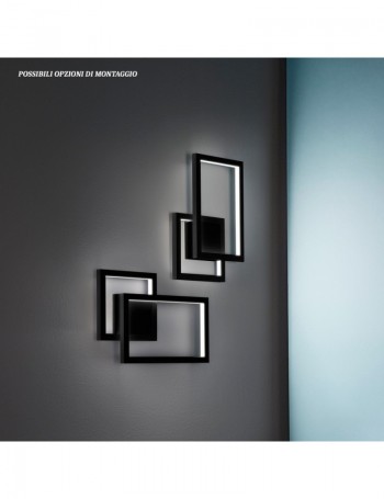 PERENZ: Cross small applique LED moderna 20w nera 3000k in offerta