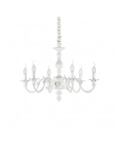 IDEAL LUX: Justine sp6 lampadario classico per camera da letto colore bianco opaco 40w in offerta