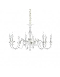 IDEAL LUX: Justine sp8 lampadario classico per camera da letto colore bianco opaco 40w in offerta