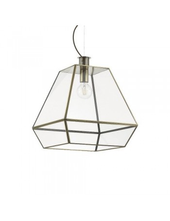 IDEAL LUX: Orangerie sp1 big lampadario classico da cucina in vetro con finitura in brunito 60w in