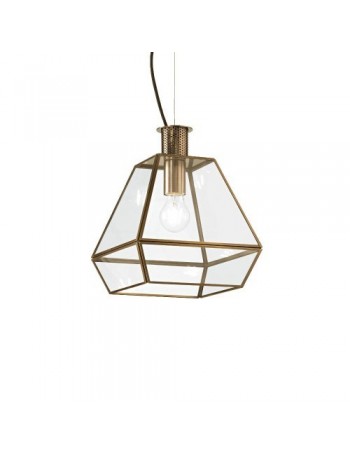 IDEAL LUX: Orangerie sp1 small lampadario classico da cucina in vetro con finitura in brunito 60w