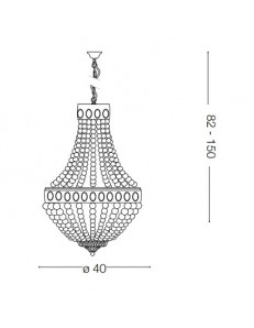 IDEAL LUX: Monet sp5 lampadario classico metallo legno bianco 40cm in offerta 2