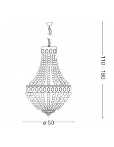 IDEAL LUX: Monet sp6 lampadario classico metallo legno bianco 50cm in offerta 2