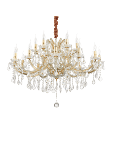 IDEAL LUX: Napoleon sp18 oro Lampadario 8 luci in vetro e cristallo in offerta