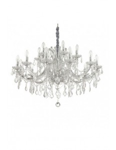 IDEAL LUX: Napoleon sp18 cromo lampadario 8 luci in vetro e cristallo in offerta