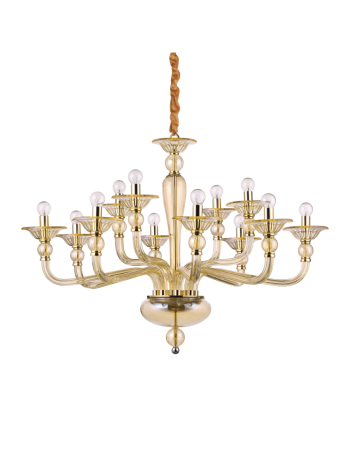 IDEAL LUX: Danieli sp12 lampadario 12 luci in vetro ambra in offerta