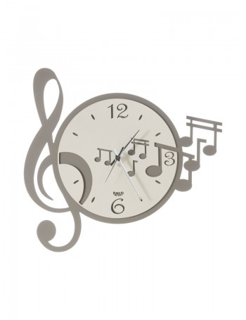 ARTI e MESTIERI: Musica orologio da parete con chiave e note musicalii fango avorio in offerta