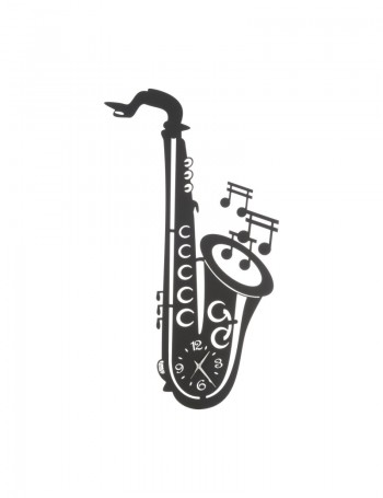 ARTI e MESTIERI: Sax orologio da parete nero sassofono musica 80cm in offerta