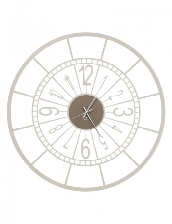 ARTI e MESTIERI: Volano minimal grande orologio da parete avorio bronzo 70cm in offerta