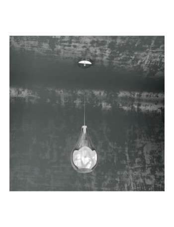 TOP LIGHT: Drop sospensione moderna in vetro cromato 17cm in offerta