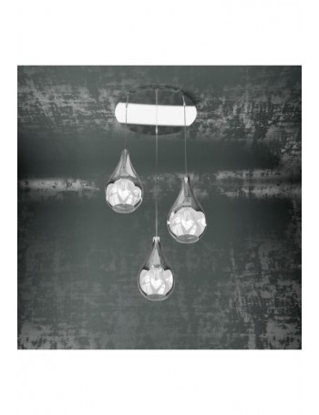 TOP LIGHT: Drop sospensione 3 luci tonda cromo 44cm in offerta