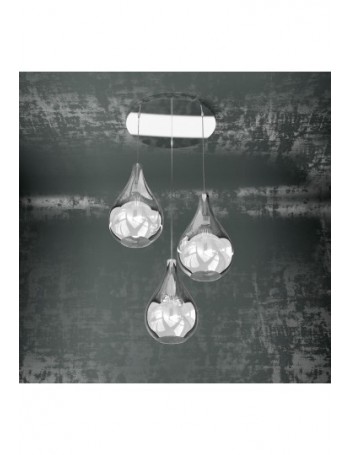 TOP LIGHT: Drop sospensione 3 luci tonda cromo 50cm in offerta