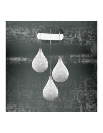 TOP LIGHT: Drop sospensione 3 luci tonda graniglia 50cm in offerta