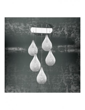 TOP LIGHT: Drop sospensione tonda 5 luci graniglia 48cm in offerta