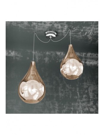 TOP LIGHT: Drop sospensione 2 luci mix rame in offerta
