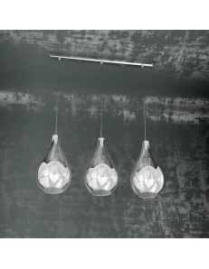 TOP LIGHT: Drop sospensione lineare 3 luci cromo 67cm in offerta