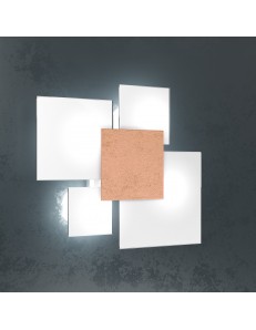 TOP LIGHT: Upgrade small plafoniera vetro decoro foglia rame 42x46cm in offerta