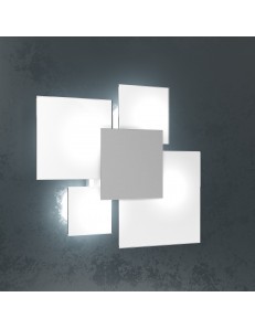 TOP LIGHT: Upgrade small plafoniera vetro decoro grigio 42x46cm in offerta