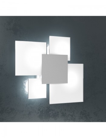 TOP LIGHT: Upgrade small plafoniera vetro decoro grigio 42x46cm in offerta