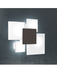 TOP LIGHT: Upgrade small plafoniera vetro decoro marrone 42x46cm in offerta