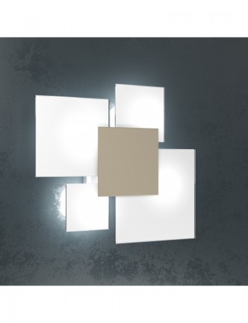 TOP LIGHT: Upgrade small plafoniera vetro decoro sabbia 42x46cm in offerta