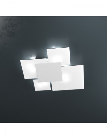 TOP LIGHT: Upgrade media plafoniera vetro decoro bianco 67x71cm in offerta