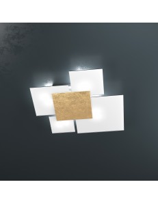 TOP LIGHT: Upgrade media plafoniera vetro decoro foglia oro 67x71cm in offerta