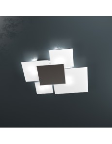 TOP LIGHT: Upgrade media plafoniera vetro decoro marrone 67x71cm in offerta