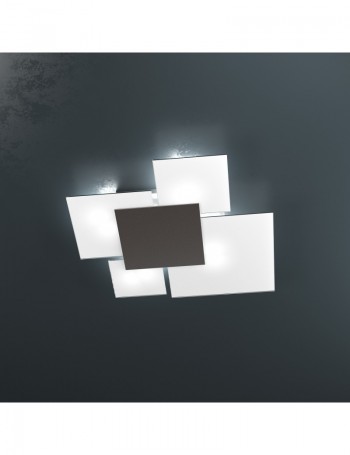 TOP LIGHT: Upgrade media plafoniera vetro decoro marrone 67x71cm in offerta