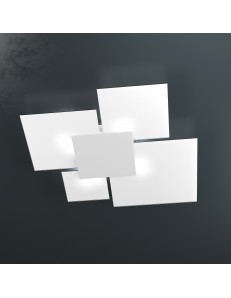 TOP LIGHT: Upgrade big plafoniera vetro decoro bianco 86x91cm in offerta