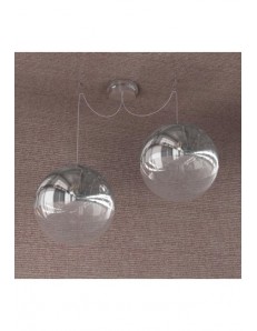 TOP LIGHT: Target sospensione 2 sfere cromo e trasparente 30cm in offerta