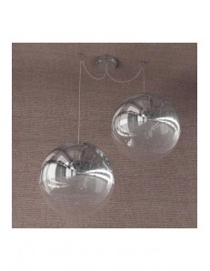TOP LIGHT: Target Sospensione 2 sfere cromo e trasparente 40cm in offerta