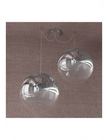 TOP LIGHT: Target Sospensione 2 sfere cromo e trasparente 40cm in offerta