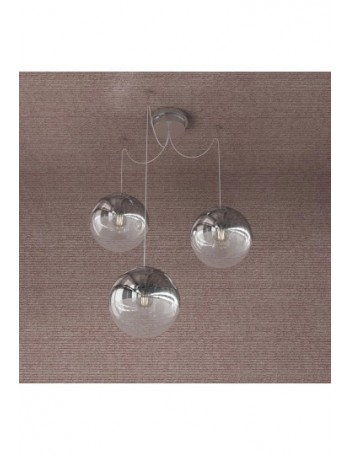 TOP LIGHT: Target sospensione 3 sfere cromo e trasparente 20cm in offerta