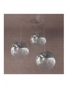 TOP LIGHT: Target sospensione 3 sfere cromo e trasparente 40cm in offerta