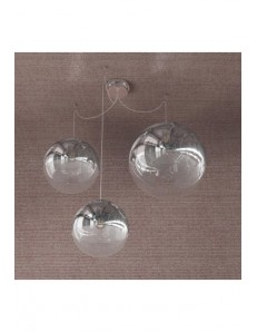 TOP LIGHT: Target sospensione 3 sfere mix cromo e trasparente in offerta