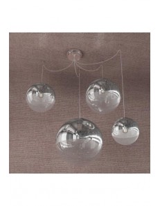TOP LIGHT: Target sospensione 4 sfere mix cromo e trasparente in offerta