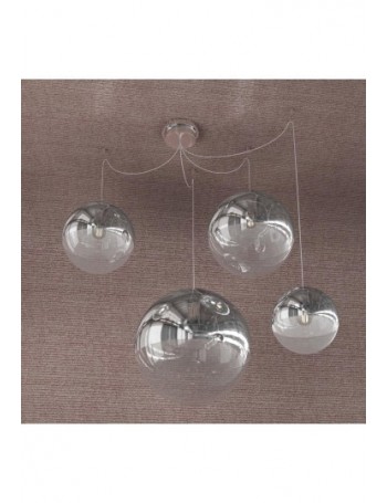 TOP LIGHT: Target sospensione 4 sfere mix cromo e trasparente in offerta