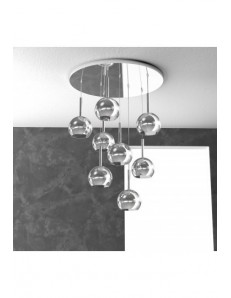 TOP LIGHT: Future sospensione 8 luci vetri cromo in offerta
