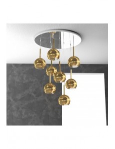 TOP LIGHT: Future sospensione 8 luci vetri oro in offerta
