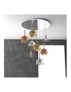 TOP LIGHT: Future sospensione 8 luci vetri multicolor in offerta