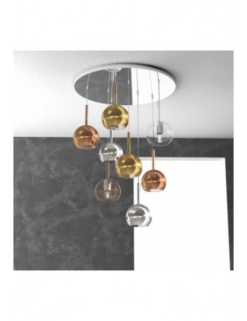 TOP LIGHT: Future sospensione 8 luci vetri multicolor in offerta