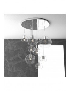 TOP LIGHT: Future sospensione 8 luci vetri trasparenti in offerta